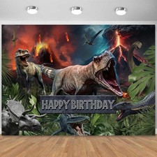 Sensfun Dinosaur Happy Birthday Backdrop Banner Boy Kids Dino Theme Birthday ...