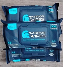 NEW Warrior Wipes Fragrance Free Flushable Wipes 48 Count 3 Packs XXL