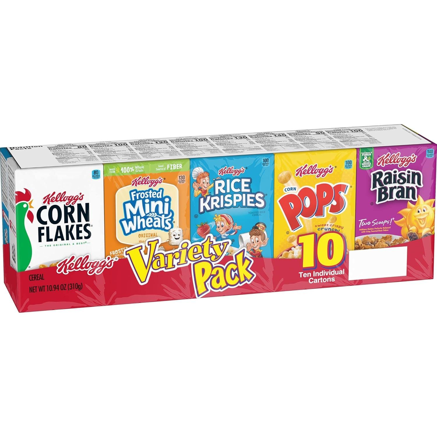 Breakfast Cereal Assorted Variety Pack Single Serve 10 Count