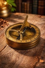 Vintage Brass Sundial Compass Nautical Maritime Decor Working Compass