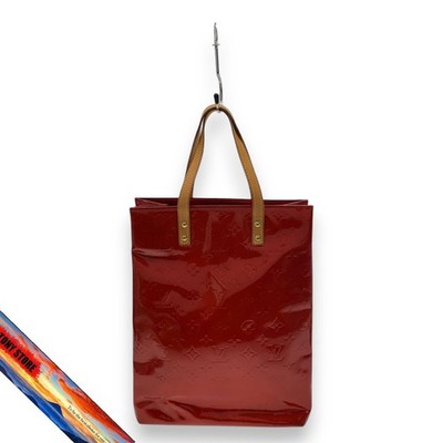 Louis Vuitton Lead MM Monogram Vernis Enamel Tote Bag Red M91086