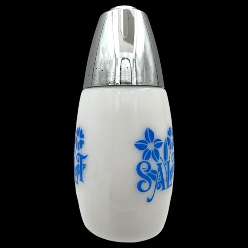 Juego de sal y pimienta Gemco Americana Delft flor 2 oz vidrio blanco vintage años 70 EE. UU. - Imagen 3 de 18
