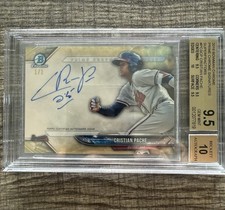 2018 Bowman Chrome Prime Chrome Signatures 1/1 Superfractor Beckett 9.5 10.