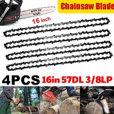 4X 16 Inch Chainsaw Saw Chain Blade Pitch 3/8LP 0.050 Gauge 57DL Drive Links