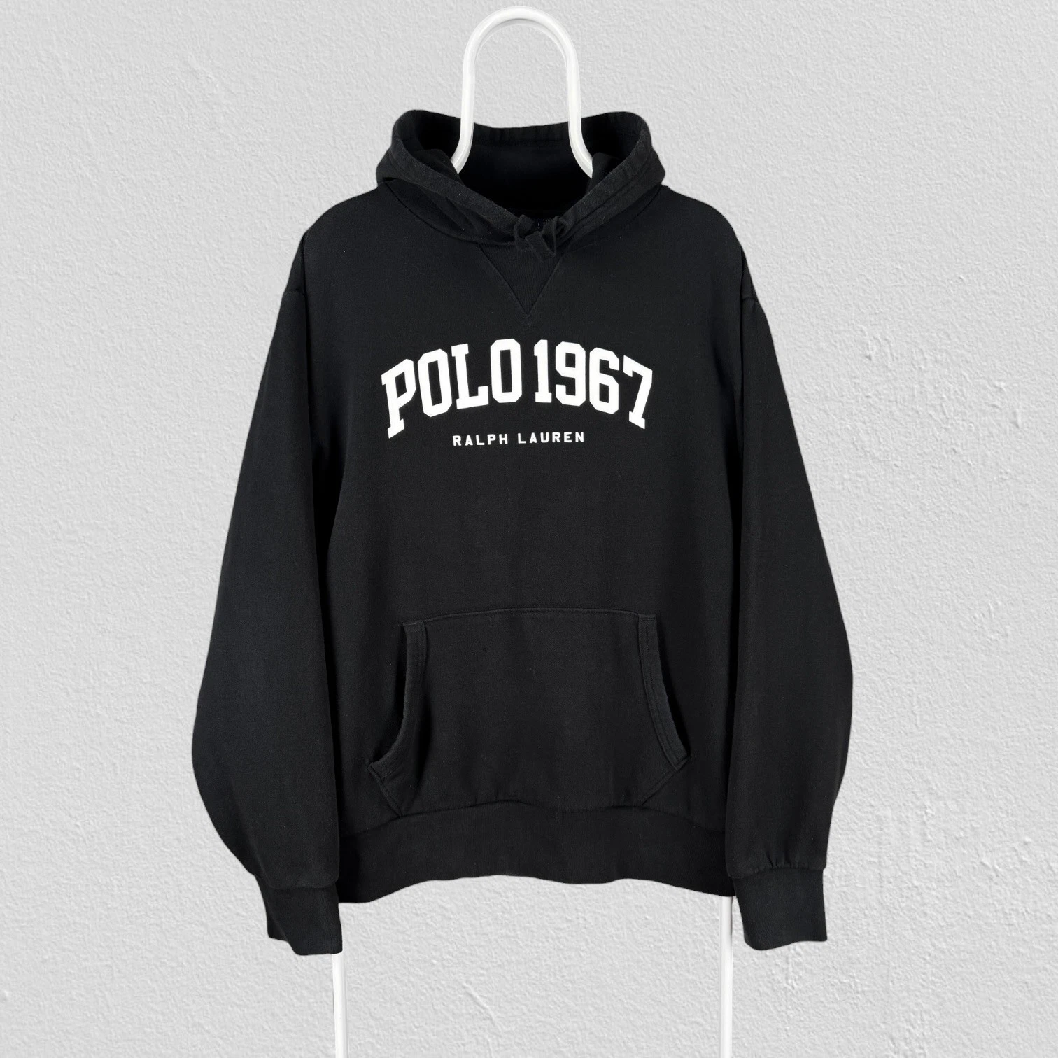Polo Ralph Lauren Black Hoodie Spell Out Pullover Mens Size Large