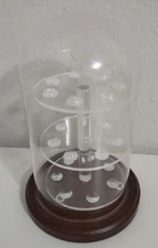 21 Thimble Glass Dome with Walnut Base (no thimbles included) 4" x 7"