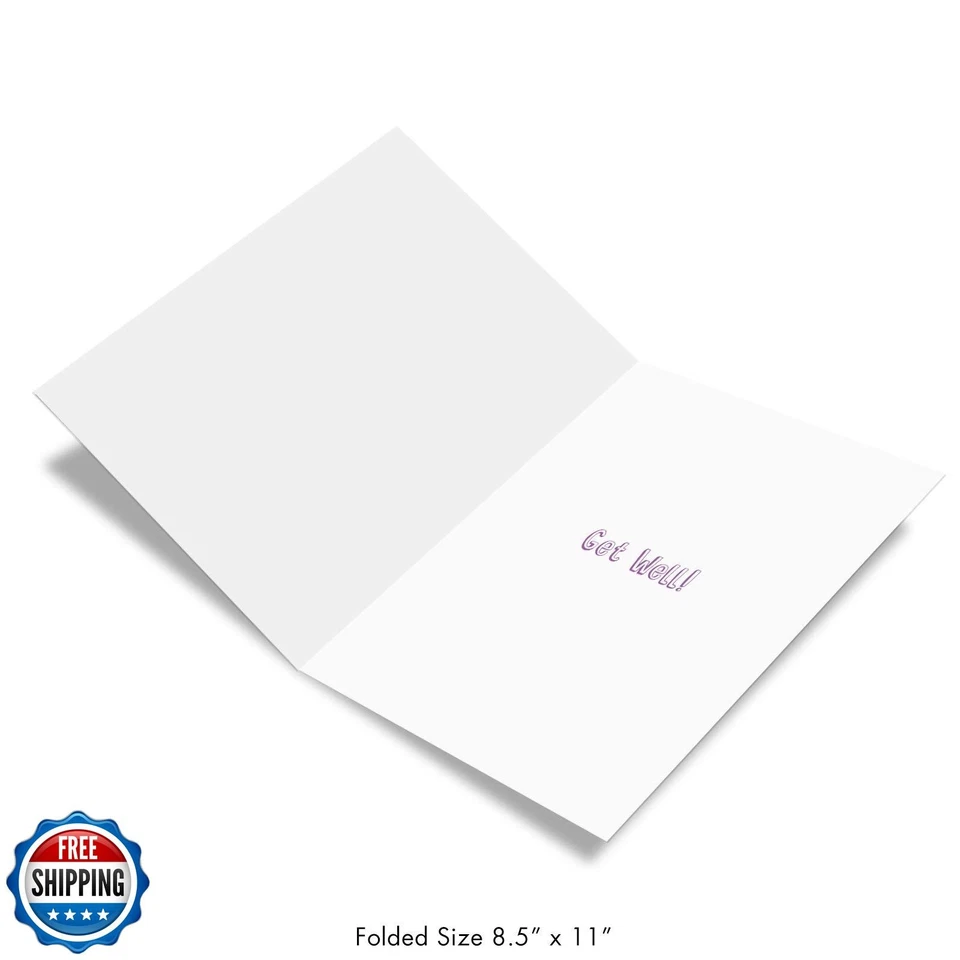NobleWorks - Big Cartoon Feel Better Card (8.5 x 11 Inch) - Get Well Soon Hum - Image 3 of 4