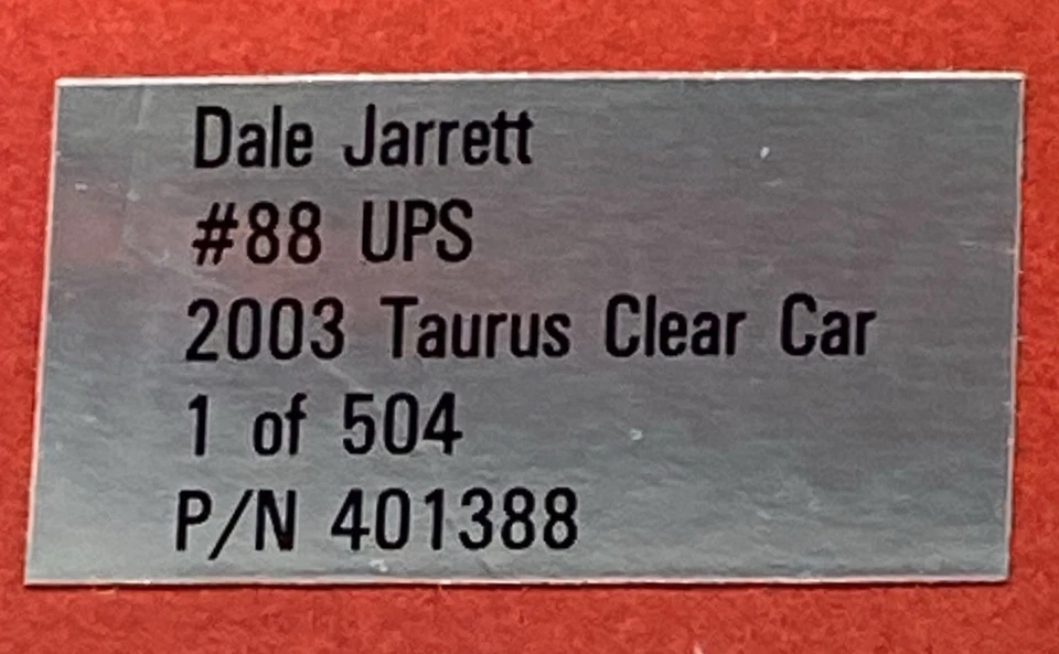 Ford Taurus 2003 Dale Jarrett #88 UPS 1:24 medio transparente edición limitada 230 de 504 Foto 3 de 4
