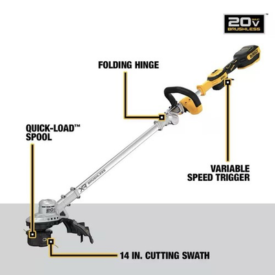 #ad Dewalt DCST922B 20V MAX 14” Brushless Folding String Trimmer Tool Only $129.99
