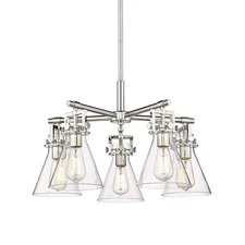 Innovations Lighting 411-5CR-16-26 Newton Cone Chandelier Newton - Nickel