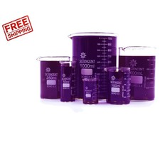 High-Quality Glass Beaker Set - 6 Temp-Resistant Borosilicate Beakers 25-1000ml