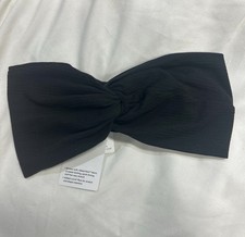 Lululemon Women's Black Ribbed Nulu Twist Front Headband Sweat-Wicking