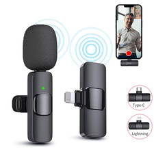 2.4G Wireless Lapel Microphone with Clip USB Type-C Connector Noise Cancellation