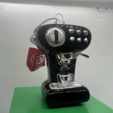 Espresso Coffee Machine Glass Ornament Retro Italy Italian Food Christmas Glass