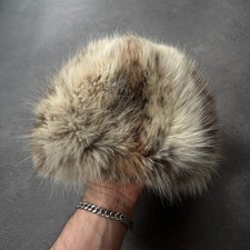 Vintage 60er Coyote Pelz Mütze Edel Fell Mütze Grau