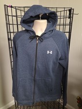 Under Armour UA Full Zip Fleece Hoodie Jacket Men's Size XL TG Logo Blue