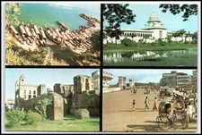 Vtg 1979 Dacca Dhaka Khulna Bangladesh 4-View Boats Lalbagh High Court P... K079