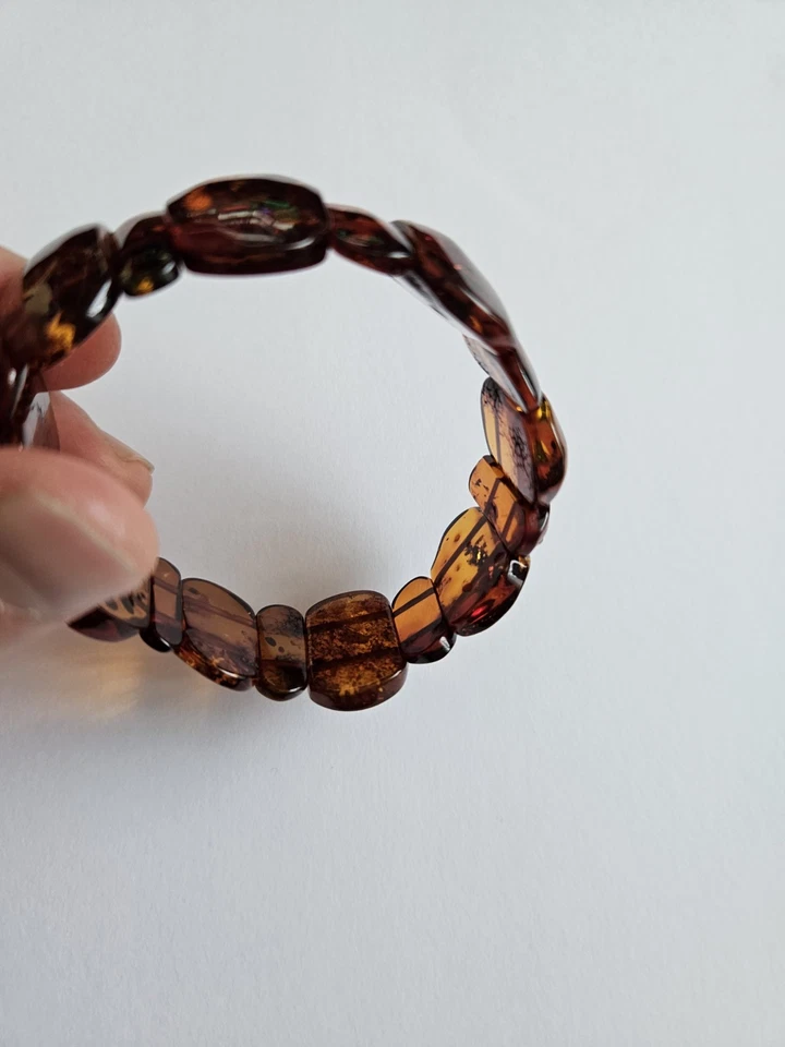 4-Telig: BERNSTEIN & 925 SILBER SCHMUCKSET; OHRRINGE, HALSKETTE, ARMBAND & RING - Bild 3 von 4