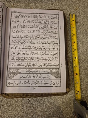 Gold Reißverschluss Koran im Etui Arabisch Pak Text Taj Co 3GZ 13 Zeilen 28cm x 18cm Groß