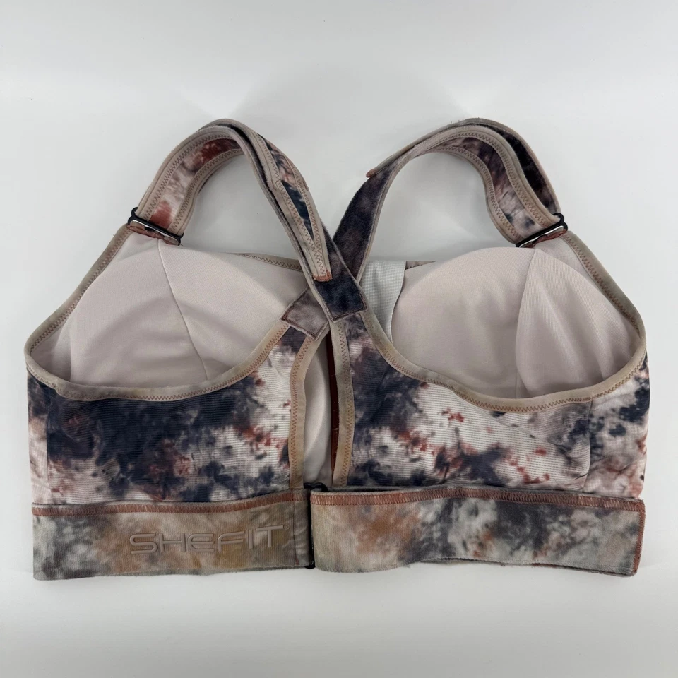 SHEFIT Ultimate Sports Bra Tie Dye Front Zip Adjustable Fit 1 Luxe High Impact - Image 2 of 4
