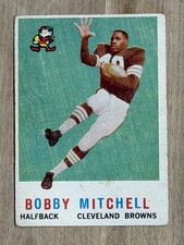 Awesome 1959 Topps Football Card Bobby Mitchell Rookie #140 VG Cleveland Browns. rookie card picture