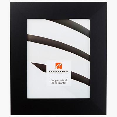 Craig Frames Bauhaus, 2'' Modern Mystic Black Satin Picture Frame Poster Frame