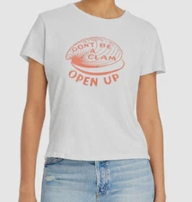 $95 Mother Women's The Lil Goodie Goodie Cotton Graphic Tee Top, White, Size XS