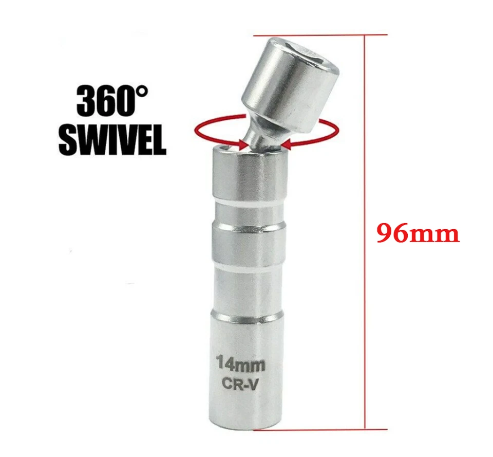 1 X 96 мм 3/8'' 14 мм универсальный магнитный привод свеча зажигания гнездо рукав инструмент для удаления - Изображение 2 из 4
