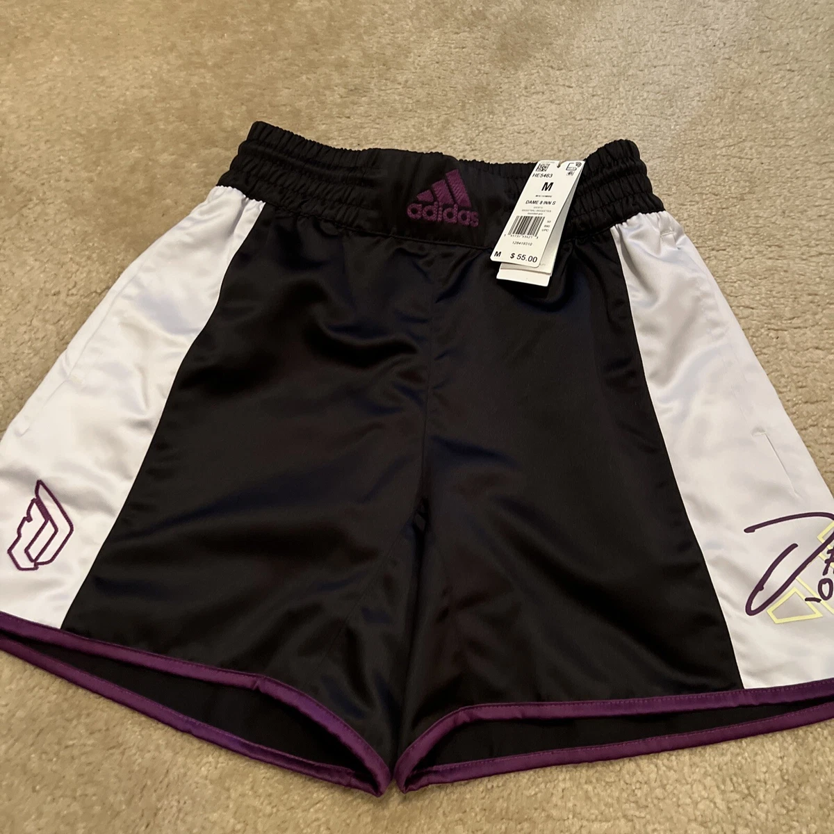 Adidas Basketball Men s Black Grey DAME 8 INNOVATION SHORTS HE5463 Sz M 55