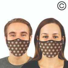 BROWN TAN DOTS couples matching face masks - couple face mask 2 pcs