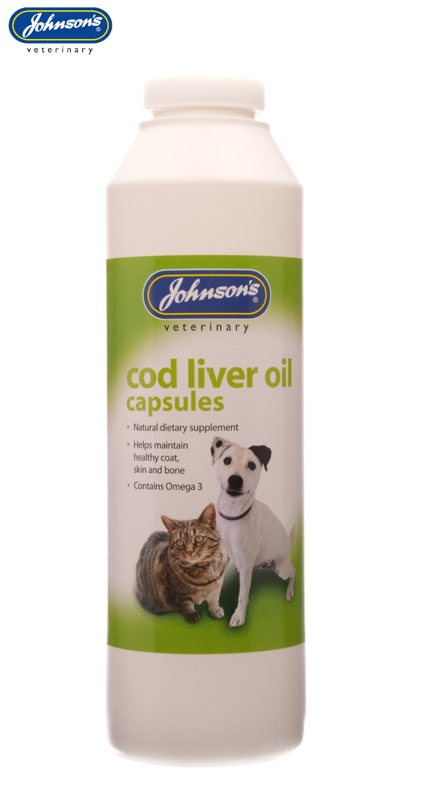 JOHNSONS DOG CAT COD LIVER OIL SUPPLEMENT HEALTHY SKIN COAT BONES 800