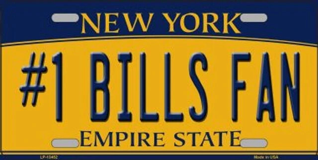 Number 1 Bills Fan Novelty Metal License Plate Tag Number 1 Bills Fan