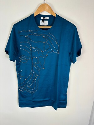 Authentic *CLG*  Versace Collection  Studded  Crew Neck T-Shirt Size S