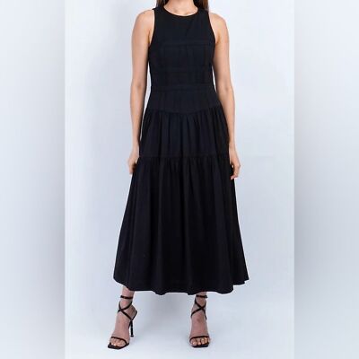 Aureum Corset Midi Dress Small Black Cotton Blend Fairy Grunge Witchy Whimsigoth