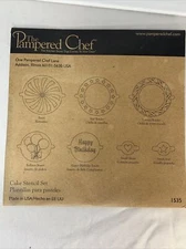 The Pampered Chef Cake Stencil Set #1535 - 7 DESIGNS (New Open Package )H51