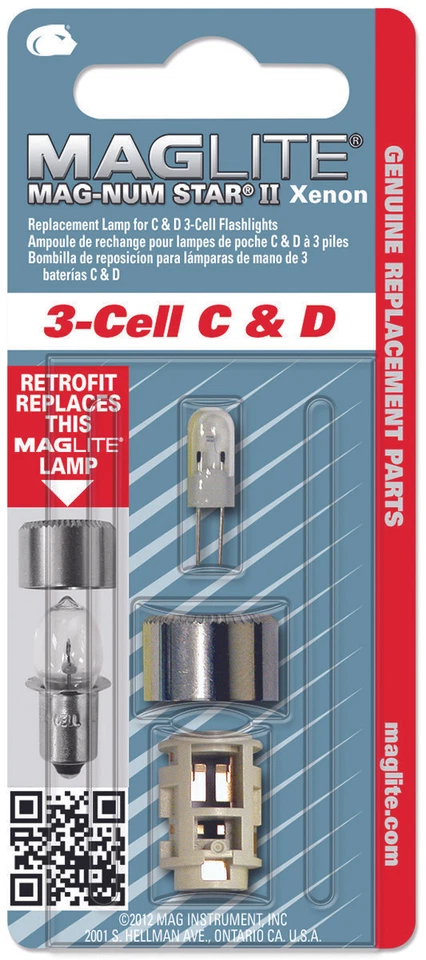 MAG-LITE MAGLITE® Zubehör LMXA301 Magnum Star II Xenon Ersatzleuchtmittel 3 C-/3 D-Cell