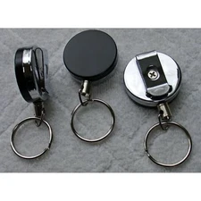 2" Heavy Duty Retractable Pull Reel Key Chain Badge ID Holder Full Metal Chain
