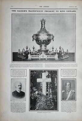 1901 DRUCK KAISER GESCHENK KÖNIG EDWARD FLAGON MENDELSSOHN BARTHOLDYS GRAB 