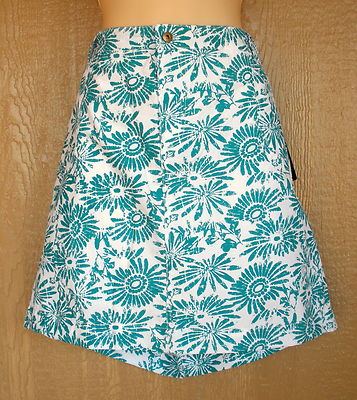 NWT Paradise XL Green White Flower Cotton Blend GOLF Skort Shorts