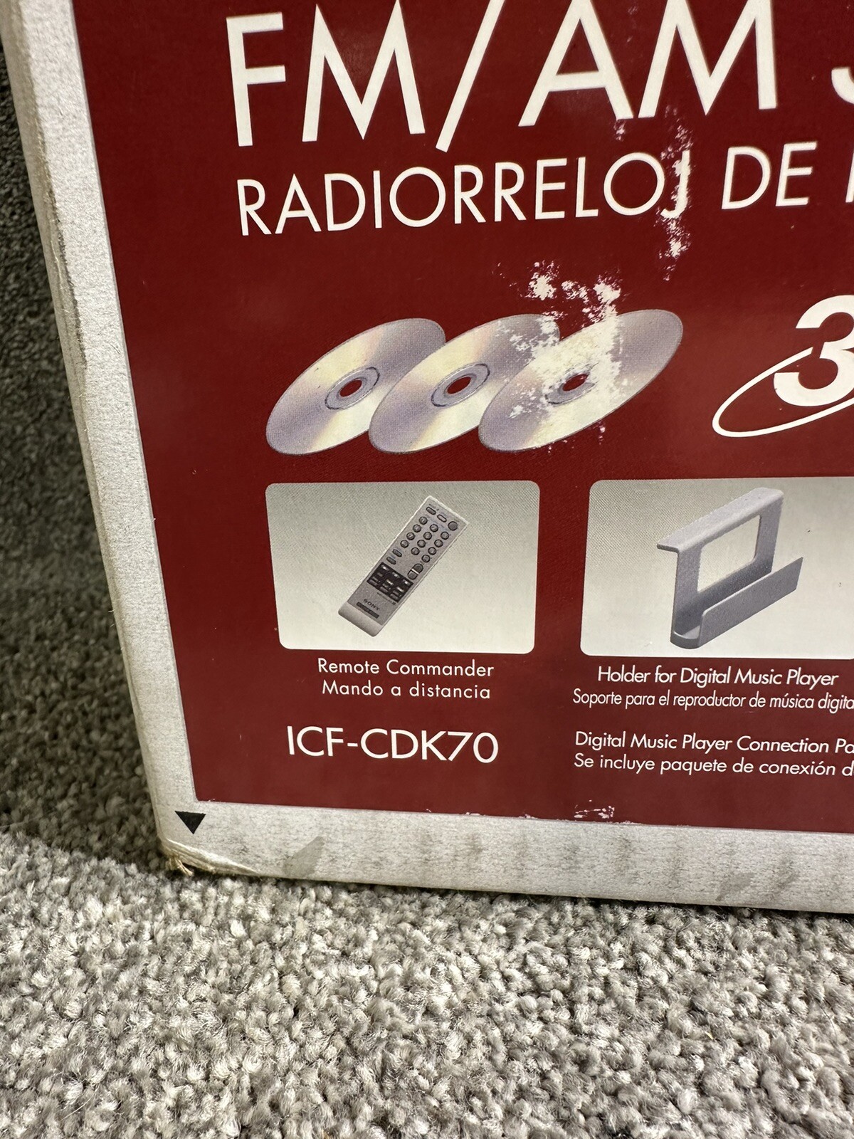 NEW Sony ICFCDK70 Under Kitchen 3 CD Disc Clock Radio AM FM Stereo eBay