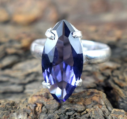8.70 CT Naturale Violetto Ametista 19 X 9 MM Marquise Gemme Certificato Ring See - Foto 6 di 7