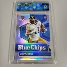 2021 Panini Blue Chips Silver Prizm Najee Harris #12 Rookie RC Graded 10