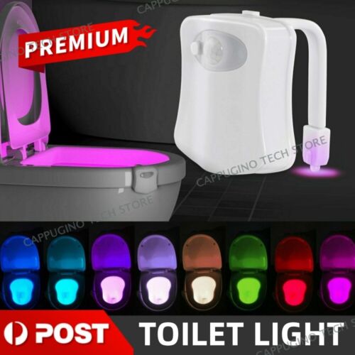 8 Colors Body Sensing Automatic LED Motion Sensor Toilet Bowl Night Light AU NEW - Picture 1 of 10