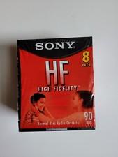 Sony HF High Fidelity Blank Audio Cassette Tapes 90 Min 8 Pack New Sealed