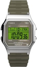 Reloj Timex T80 34mm VERDE OLIVA Correa Resina TW2V41100