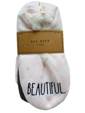 Rae Dunn " Beautiful " Slippers  S / M 