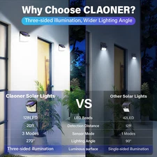 Solar Lights Outdoor, [128 LED/8 Packs] Solar Motion Lights 3 Working Modes S...