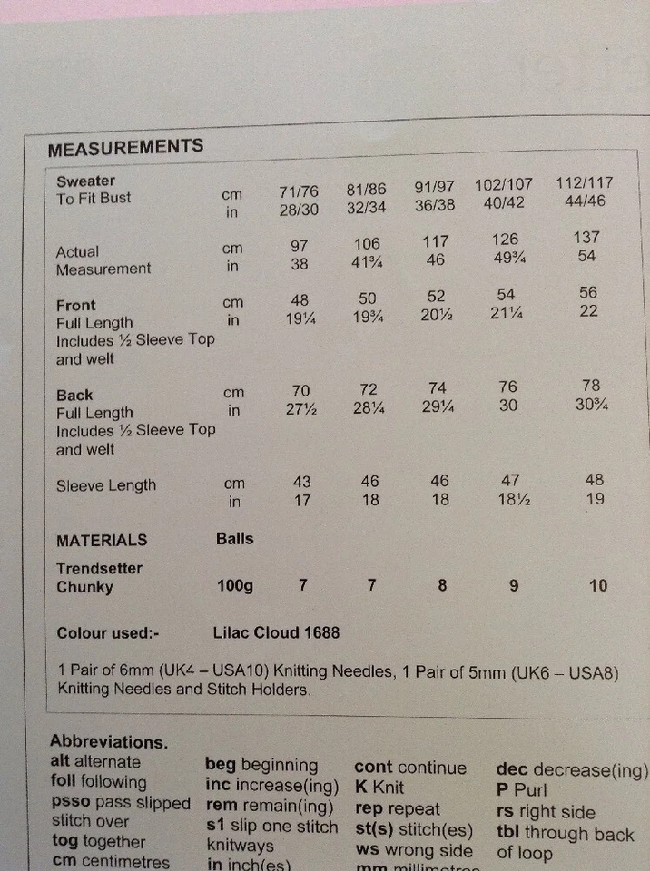 Stylecraft Trendsetter Chunky Ladies Sweater Knitting Pattern 8760 Sizes 28-46” - Image 3 of 3