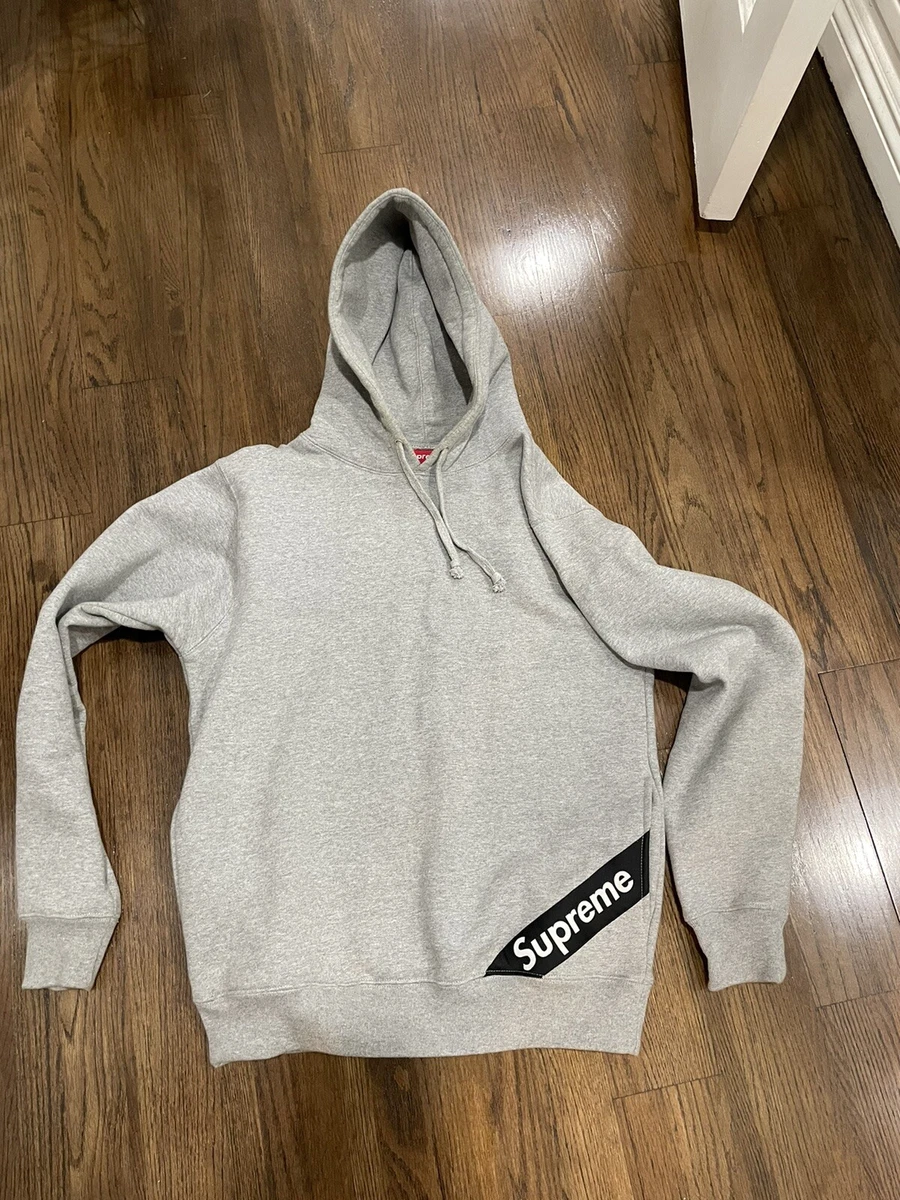 Supreme Corner Label Hooded Sweatshirt Heather Grey Hoodie SS18 | eBay