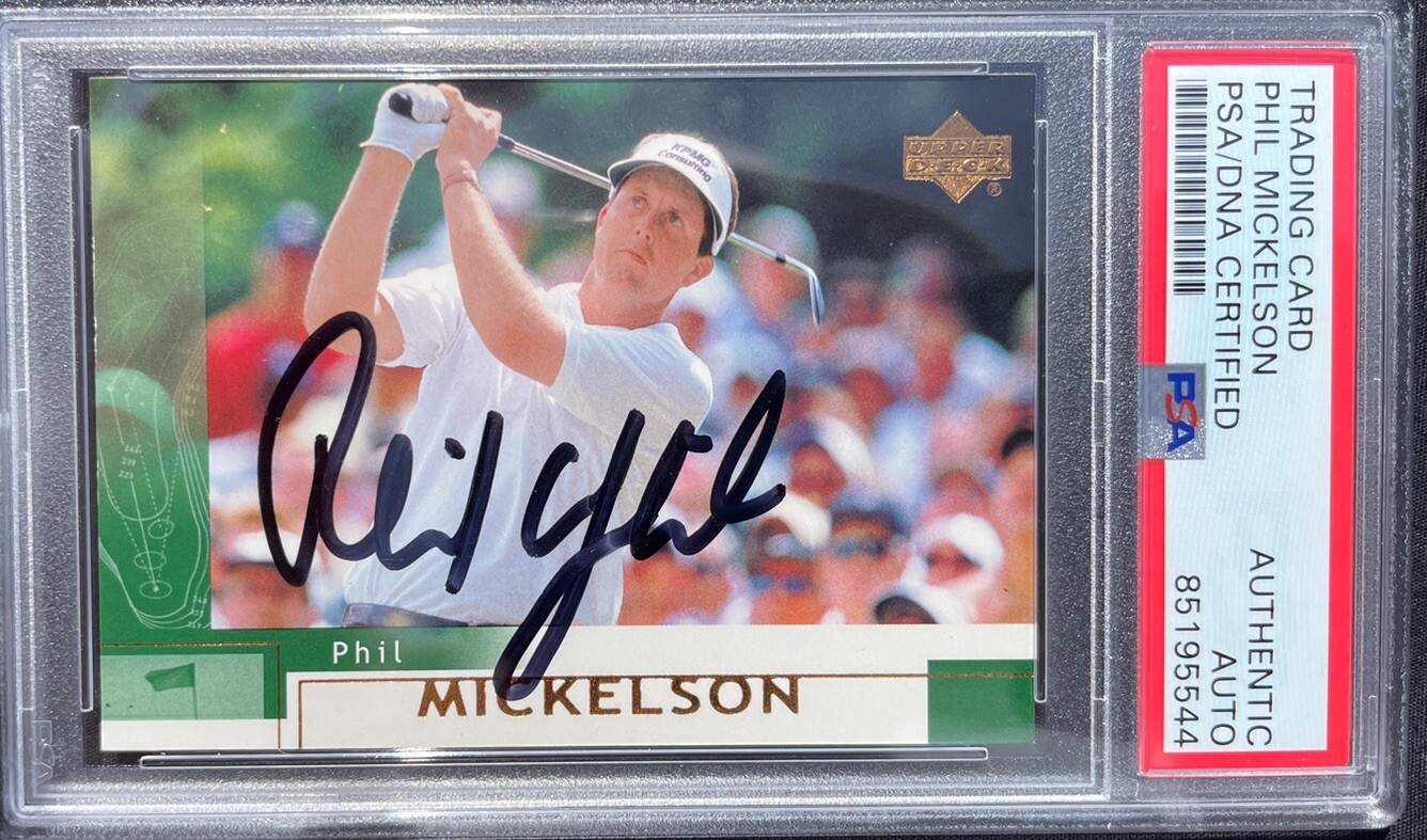 PSA / DNA PHIL MICKELSON SIGNED AUTOGRAPH ROOKIE CARD 2002 UPPER DECK #41 LIV